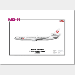 McDonnell Douglas MD-11 - Japan Airlines "J Bird - Golden Eagle" (Art Print) Posters and Art